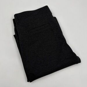 Betabrand Women's L Long‎ Dark Grey Straight Leg Elastic Mid-Rise Dress Pants